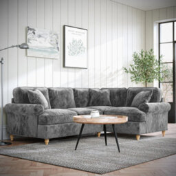 Alfie Charcoal Grey Right Hand Corner Sofa For Living Room - Fully Assembled By Roseland Furniture - thumbnail 2