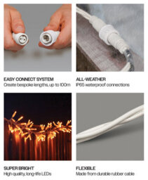 Eagle Connect Cluster Lights White Rubber Ip65 Copper Gold 30M - thumbnail 4
