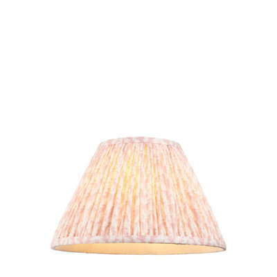 Loops Elegant Handcrafted 30Cm Peachy Pink Tapered Cylinder Lamp Shade With Leaf Design - image 1
