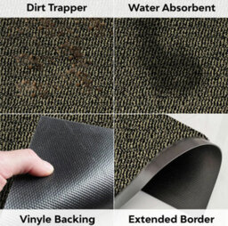 Heavy Duty Non-Slip Rubber Back Entrance Rug Charcoal - 60 X 180 Cm - thumbnail 3