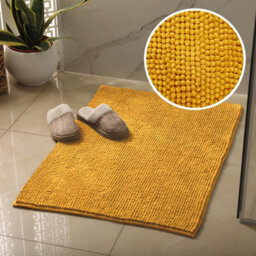 Allure Bath Fashions Supersoft Chenille Bobble Two Piece Bath & Pedestal Mat Set - Mustard - thumbnail 6