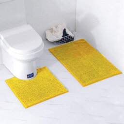 Allure Bath Fashions Supersoft Chenille Bobble Two Piece Bath & Pedestal Mat Set - Mustard - thumbnail 3