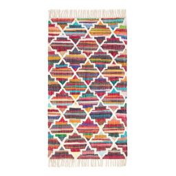 Homescapes Amsterdam Handwoven Multi Coloured 100% Cotton Chindi Kilim Pattern Rug, 160 X 230 Cm - thumbnail 2