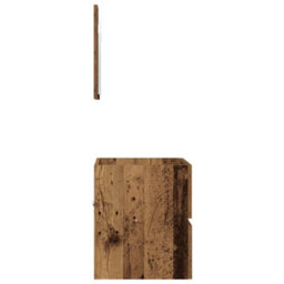 Berkfield Bathroom Storage Cabinet Old Wood Mdf With Wood Veneer Medium - thumbnail 9