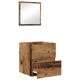 Berkfield Bathroom Storage Cabinet Old Wood Mdf With Wood Veneer Medium - thumbnail 5