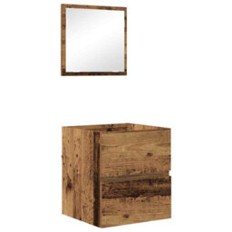 Berkfield Bathroom Storage Cabinet Old Wood Mdf With Wood Veneer Medium - thumbnail 2