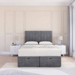 "Sloomy Manhattan Armour Coniston 6Ft Ottoman Bed End Opening With Sprung Memory Mattress & 26"" Headboard-Super King" - thumbnail 2