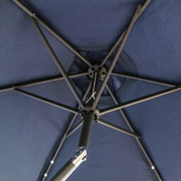 Sundaze 2.5M Blue Garden Parasol Umbrella With Solar Led Lights And Crank Tilt Function Outdoor Patio - thumbnail 7