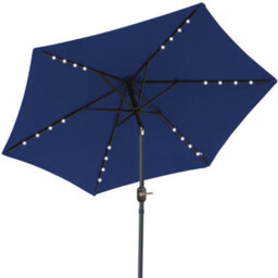 Sundaze 2.5M Blue Garden Parasol Umbrella With Solar Led Lights And Crank Tilt Function Outdoor Patio - thumbnail 2