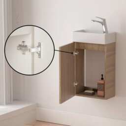 Durovin Bathrooms 400mm Wall Mounted Vanity Unit Include Basin For Cloakroom Bathroom 710X220mm Wood Oak Effect - thumbnail 2