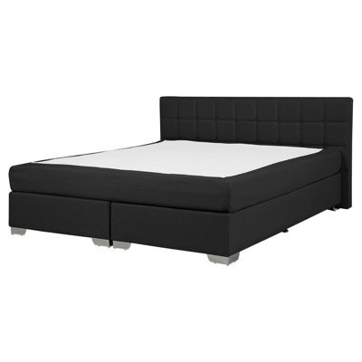 Beliani Divan Bed Fabric Admiral 160 X 200 Cm (Eu King Size) Black - image 1