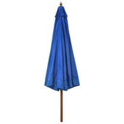 Berkfield Outdoor Parasol With Wooden Pole 330 Cm Azure - thumbnail 3