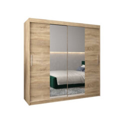 Arte Tokyo 01 Contemporary Mirrored 2 Sliding Door Wardrobe 9 Shelves 2 Rails Oak Sonoma Effect (H)2000mm (W)2000mm (D)620mm - thumbnail 1