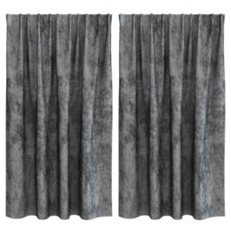 Berkfield Classic Curtain With Curtains 2 Pcs Grey 140 X 140 Cm Velvet