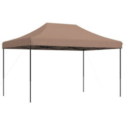 Walplus Foldable Party Tent Garden Gazebo Canopy Pop-Up Brown 440X292X315 Cm - thumbnail 2