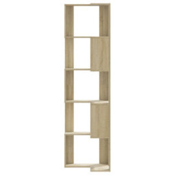 Berkfield Corner Bookcase 5-Tier Sonoma Oak 50X50X179 Cm Engineered Wood - thumbnail 4