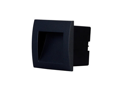 GoodHome Sham Matt Dark Grey Mains-Powered Neutral White Led Square Deck Light - image 1