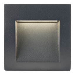 GoodHome Sham Matt Dark Grey Mains-Powered Neutral White Led Square Deck Light - thumbnail 3