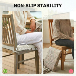 Outsunny Outdoor Chair Seat Cushions Set Of 2, Garden Chair Cushions, Cream - thumbnail 7