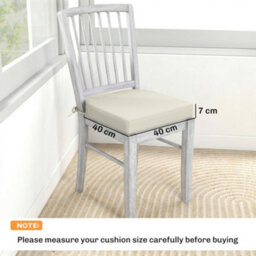 Outsunny Outdoor Chair Seat Cushions Set Of 2, Garden Chair Cushions, Cream - thumbnail 3