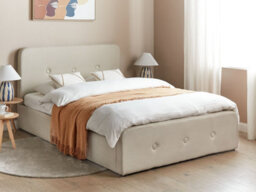 Beliani Ottoman Bed Fabric Rennes 140 X 200 Cm (Eu Double) Beige - thumbnail 2
