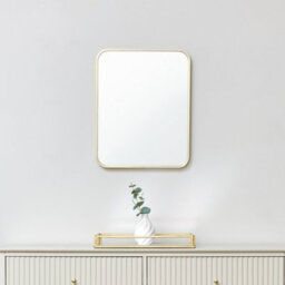 Melody Maison Gold Curved Framed Wall Mirror 50Cm X 40Cm - thumbnail 1