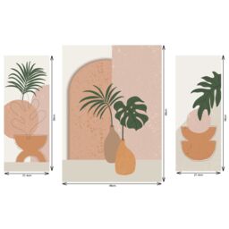 Arthouse Abstract Neutral, Orange & Green Canvas Art, Set Of 3 (H)66Cm X (W)48Cm - thumbnail 6
