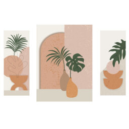 Arthouse Abstract Neutral, Orange & Green Canvas Art, Set Of 3 (H)66Cm X (W)48Cm - thumbnail 1