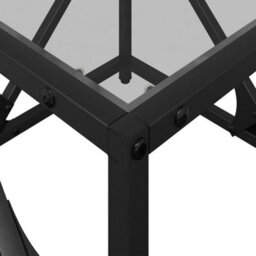Berkfield Coffee Table With Transparent Glass Top 50X50X41 Cm Steel - thumbnail 8