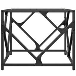 Berkfield Coffee Table With Transparent Glass Top 50X50X41 Cm Steel - thumbnail 4