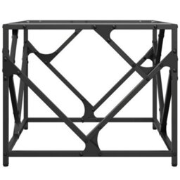 Berkfield Coffee Table With Transparent Glass Top 50X50X41 Cm Steel - thumbnail 5