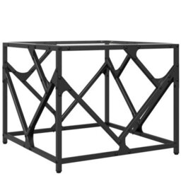 Berkfield Coffee Table With Transparent Glass Top 50X50X41 Cm Steel - thumbnail 6