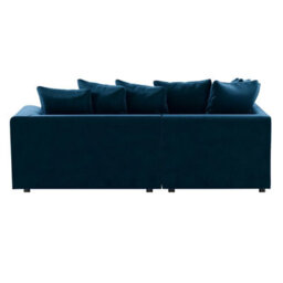 Furnishings For Less UK Brooklyn Plush Velvet 3 To 4 Seater L Shaped Corner Sofa Foam Blue Left Hand Facing - thumbnail 4