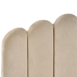 Wyld And Coco Eu Velvet Small Double Bed Taupe With Sculpted Headboard And Slatted Base - thumbnail 7