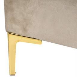 Wyld And Coco Eu Velvet Small Double Bed Taupe With Sculpted Headboard And Slatted Base - thumbnail 9