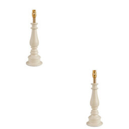 Loops Stylish Almond White Table Lamp Base Set With Brass Accents - 2 Pack - thumbnail 1