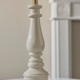 Loops Stylish Almond White Table Lamp Base Set With Brass Accents - 2 Pack - thumbnail 4