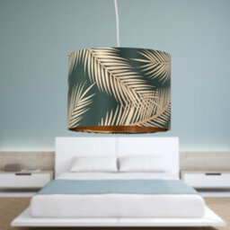 First Choice Lighting Tropica - Dark Green Gold Leaf 25Cm Ceiling Pendant Or Lamp Shade - thumbnail 7