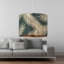 First Choice Lighting Tropica - Dark Green Gold Leaf 25Cm Ceiling Pendant Or Lamp Shade - thumbnail 6