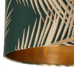 First Choice Lighting Tropica - Dark Green Gold Leaf 25Cm Ceiling Pendant Or Lamp Shade - thumbnail 5