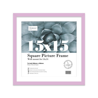 "15X15"" Lilac Picture Frame - 15X15"" Square Frame With 14X14"" Mount For 15X15""/14X14"" Pictures Vintage Style Photo Display, 1 Pack" - image 1
