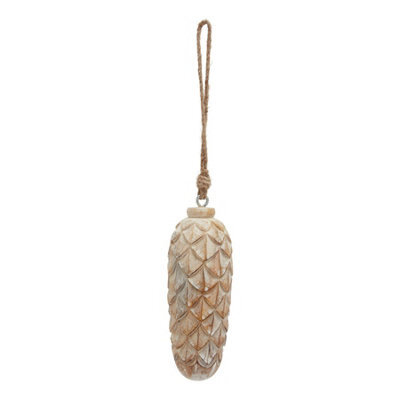 Hill Interiors Antique Pine Cone Bauble Brown (10Cm X 6Cm X 6Cm) - image 1