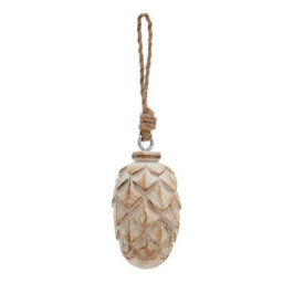 Hill Interiors Antique Pine Cone Bauble Brown (10Cm X 6Cm X 6Cm) - thumbnail 4