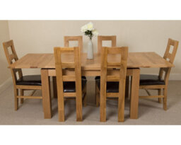 That's Furniture Richmond 140Cm - 220Cm Oak Extending Dining Table And 6 Chairs Dining Set With Yale Chairs - thumbnail 2