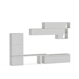Decorotika Minsk Moduler Modern Tv Unit Wall Mount Customizable Layout High Gloss White - thumbnail 4