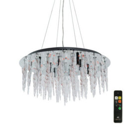 Luminosa Lighting Luminosa Tropez Flat Pendant 8 Lightrgb Leds And Remote Control Polished Chrome/glass - thumbnail 1