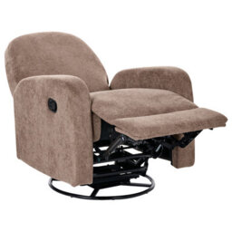 Beliani Rocking Recliner Chair Febe Swivel Fabric Brown - thumbnail 5