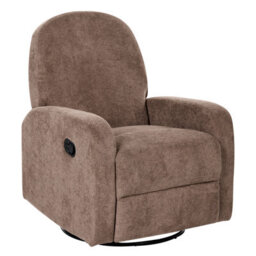Beliani Rocking Recliner Chair Febe Swivel Fabric Brown - thumbnail 4