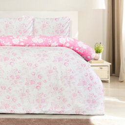 Smart Living Luxury Super Soft Reversible Floral Toile Duvet Cover With Pillowcase - thumbnail 3
