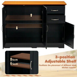 Kitchen Modern Storage Cabinet Buffet Cabinet Adjustable Shelf - thumbnail 6